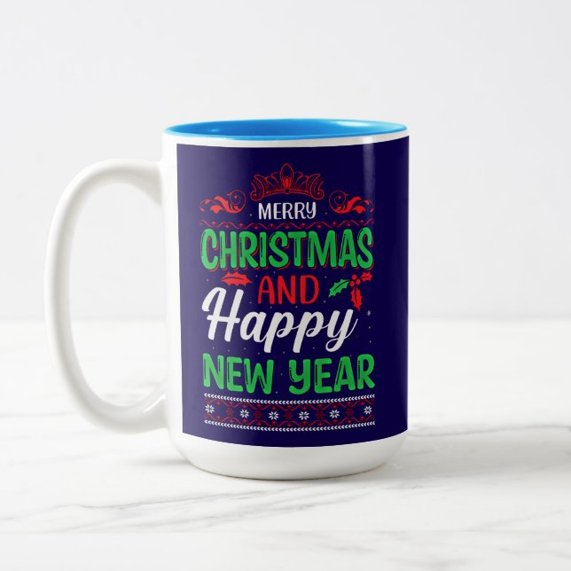 Merry Christmas And Happy New Year-61064 Hoodie Two-Tone Coffee Mug (Left)