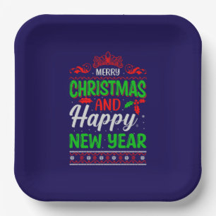 Merry Christmas And Happy New Year-61064 Paper Plate