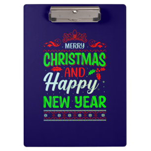 Merry Christmas And Happy New Year-72965 Clipboard