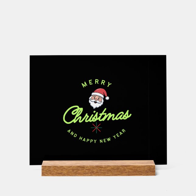 Merry Christmas and Happy New Year Acrylic Sign (Front)