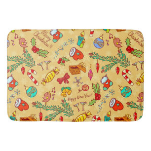 Merry Christmas And Happy New Year Bath Mat