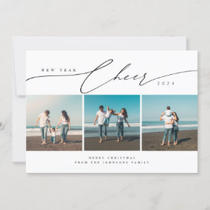 Merry Christmas and Happy New Year Beach Photo Holiday Card