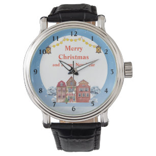 Merry Christmas and Happy New Year Black Vintage Watch