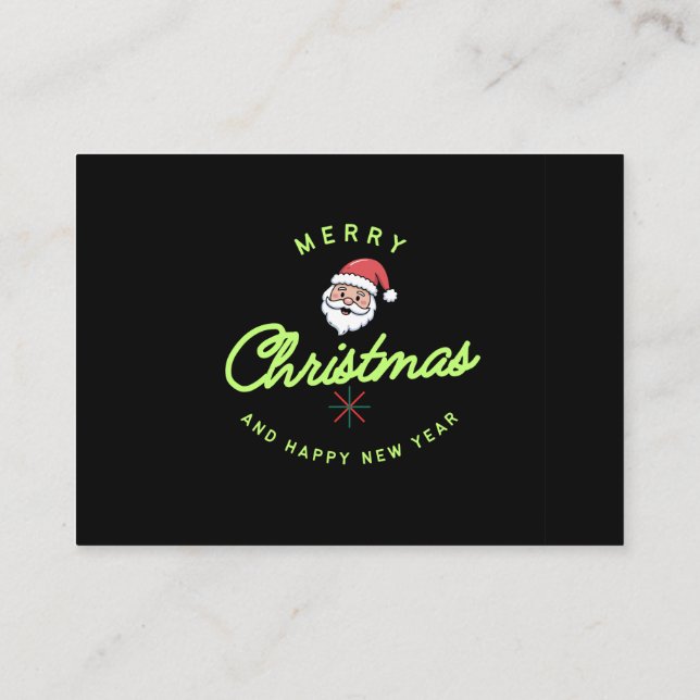 Merry Christmas and Happy New Year Business Card (Back)