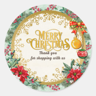 Merry Christmas and Happy New Year By Love Classic Round Sticker
