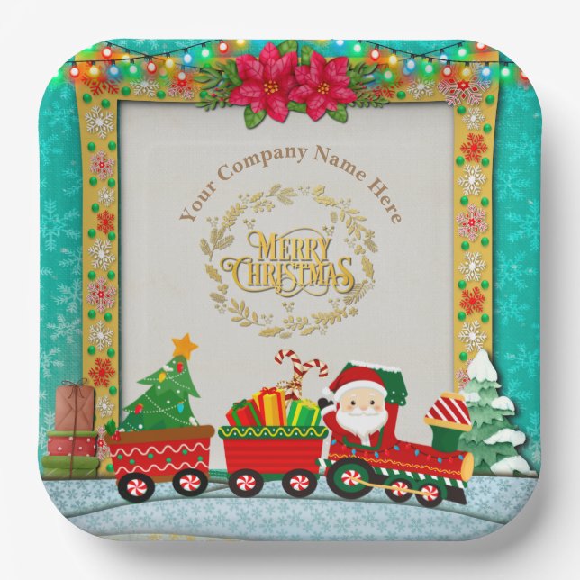 Merry Christmas and Happy New Year By Love Paper Plate (Front)