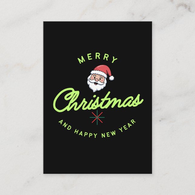 Merry Christmas and Happy New Year Calling Card (Front)