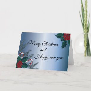 Merry Christmas and Happy new year card - Holly1