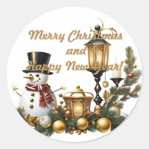 Merry Christmas and Happy New Year! Classic Round Sticker