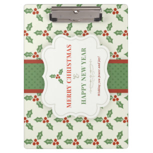 Merry Christmas and Happy New Year Clipboard