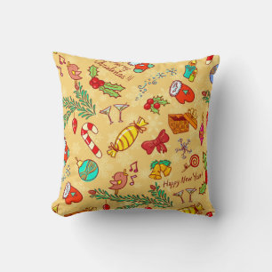 Merry Christmas And Happy New Year Cushion