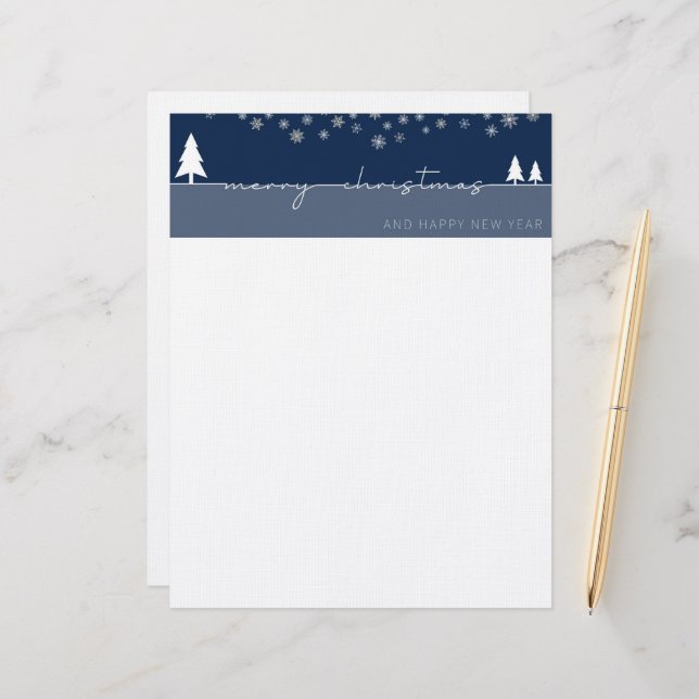 Merry Christmas and Happy New Year Custom Letterhead (Front/Back In Situ)