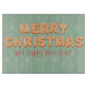 Merry Christmas and Happy New Year Cutting Board