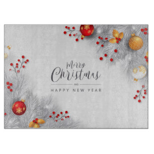 Merry Christmas and Happy New Year Cutting Board