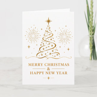 Merry Christmas and Happy New Year Elegant Gold Card