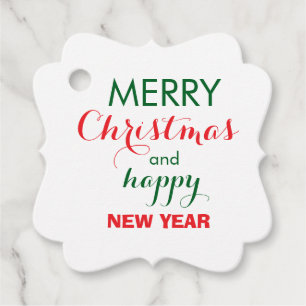 Merry Christmas and Happy New Year Favor Tags