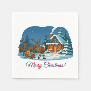 Merry Christmas and Happy New Year from Santa! Napkin