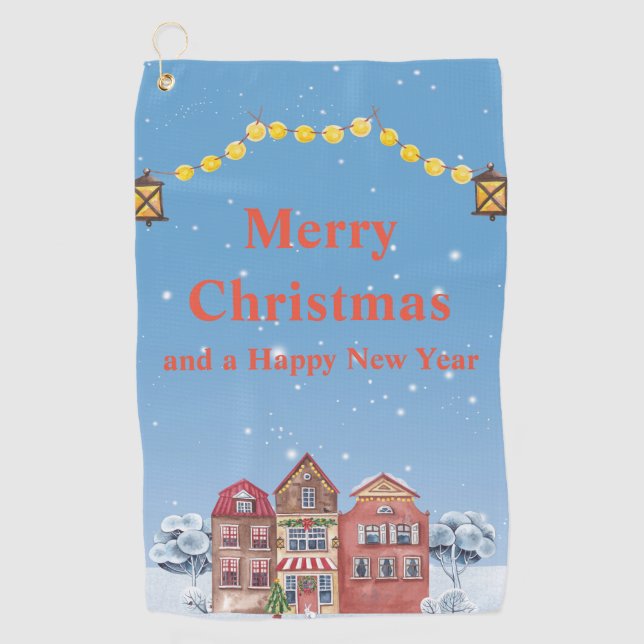 Merry Christmas and Happy New Year Golf Towels (Front)