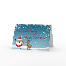 Merry Christmas and Happy New Year Greeting Card