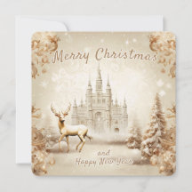 Merry Christmas and Happy New Year greeting card 