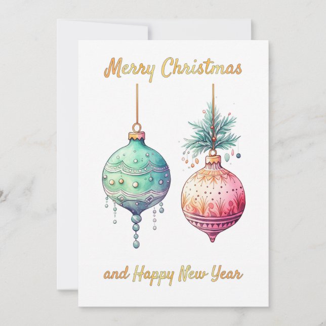 Merry Christmas and Happy New Year greeting card (Front)