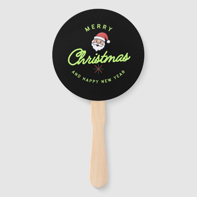 Merry Christmas and Happy New Year Hand Fan (Back)