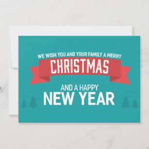 Merry Christmas and Happy New Year  Holiday Card