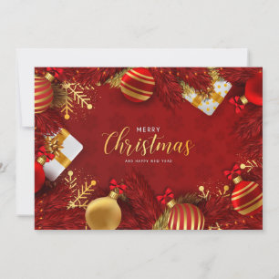 Merry Christmas and Happy New Year Holiday Card