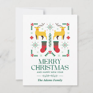 MERRY CHRISTMAS AND HAPPY NEW YEAR Holiday Card