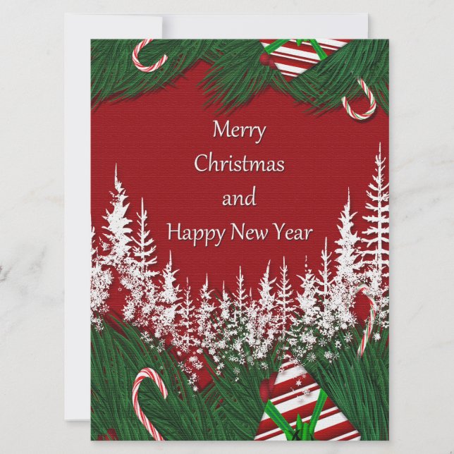 Merry Christmas and Happy New Year Holiday Card (Front)