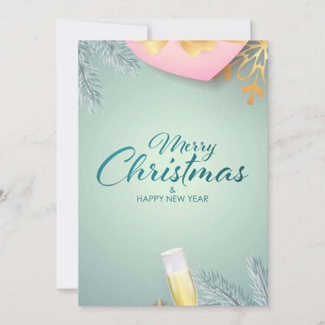 Merry Christmas and Happy New Year Holiday Card (Front)