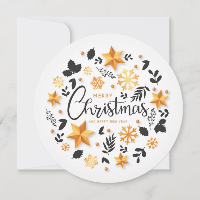 Merry Christmas And Happy New Year Holiday Card (Front)