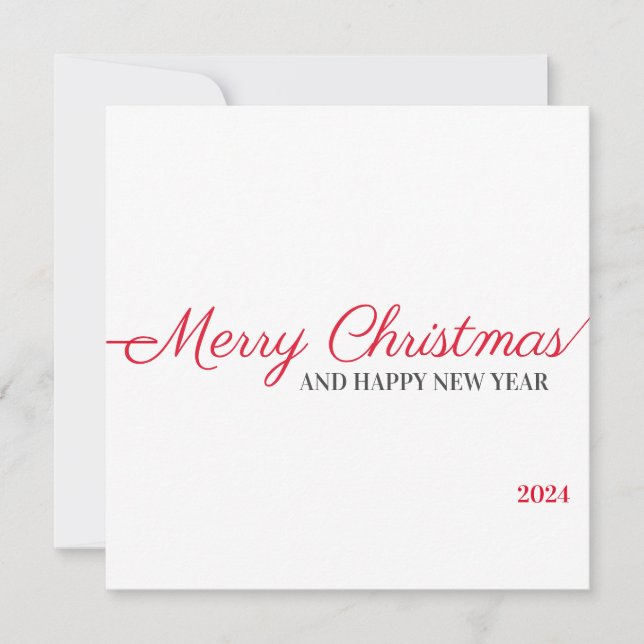 Merry Christmas and Happy New Year Holiday Card (Front)