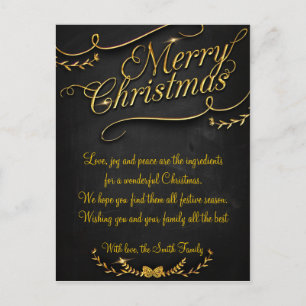 Merry Christmas and Happy New Year Holiday Postcard