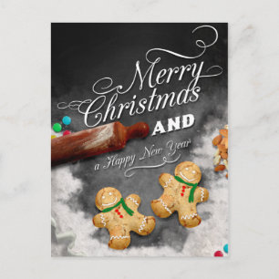 Merry Christmas and Happy New Year Holiday Postcard
