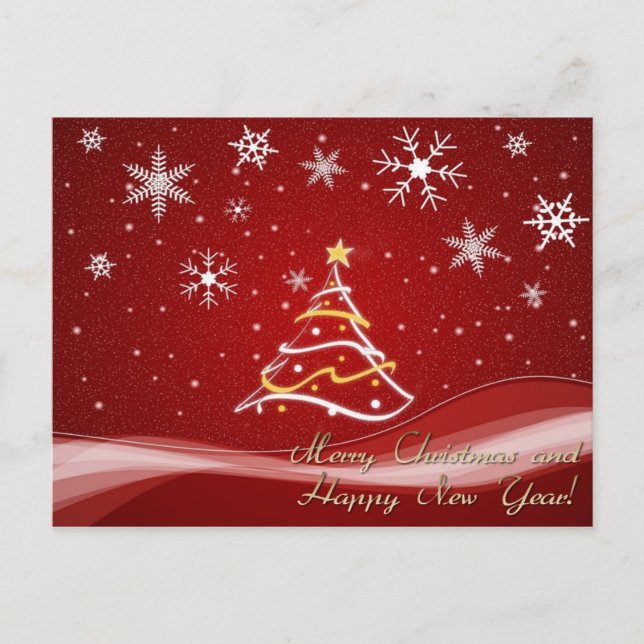 merry christmas and happy new year holiday postcard (Front)