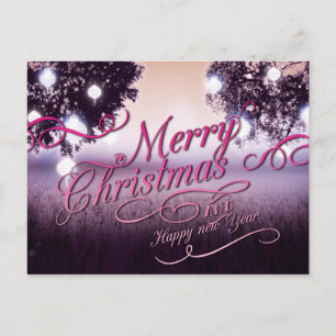 Merry Christmas and Happy New Year Holiday Postcard