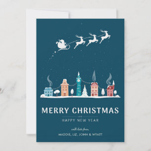 Merry Christmas and Happy New Year in Town Holiday Card
