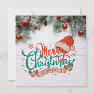 Merry Christmas And Happy New Year Invitation