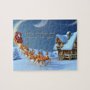 merry christmas and happy new year jigsaw puzzle