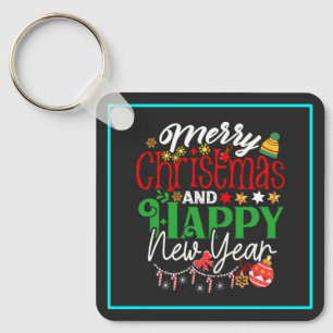 Merry Christmas And Happy New Year Key Ring
