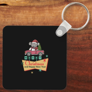Merry Christmas and Happy New Year Key Ring