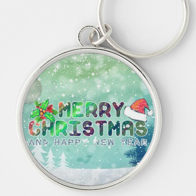 Merry Christmas and Happy New Year Keychain (Front)