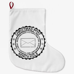 Merry Christmas and happy new year Large Christmas Stocking