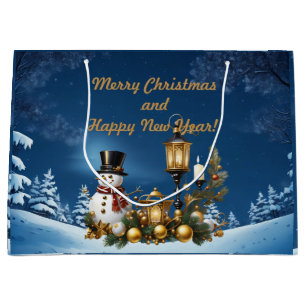 Merry Christmas and Happy New Year! Large Gift Bag