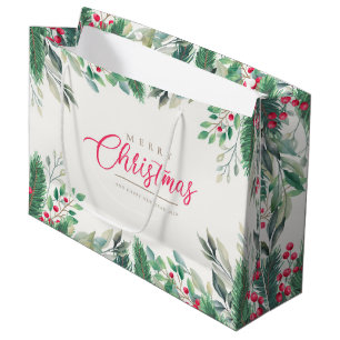 Merry Christmas and Happy New Year Large Gift Bag