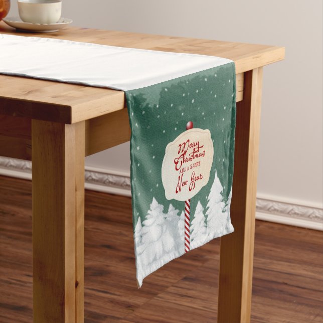 Merry Christmas and Happy New Year Long Table Runner (In Situ)