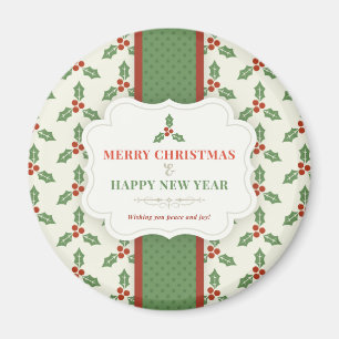 Merry Christmas and Happy New Year Magnet