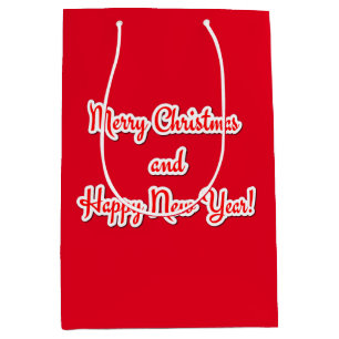 Merry Christmas and Happy New Year Medium Gift Bag