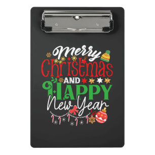 Merry Christmas And Happy New Year Mini Clipboard